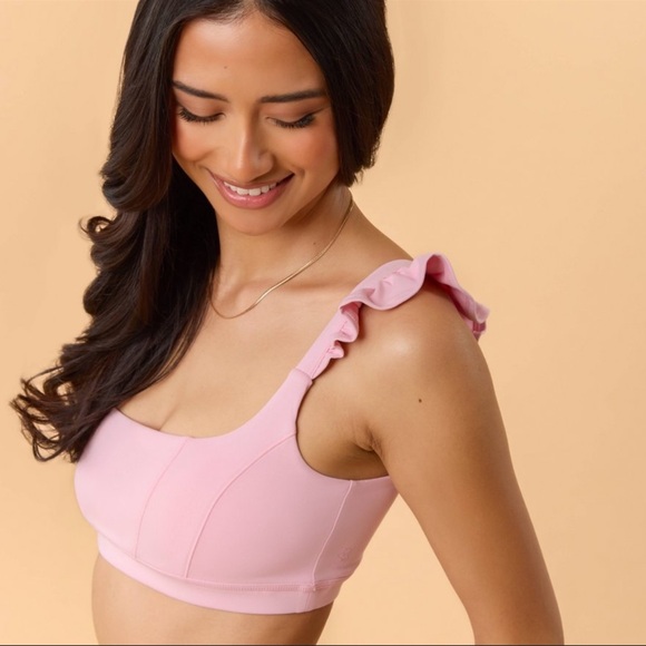 Blogilates Women's Ruffle Corset Sports Bra - Pink S - Picture 5 of 13